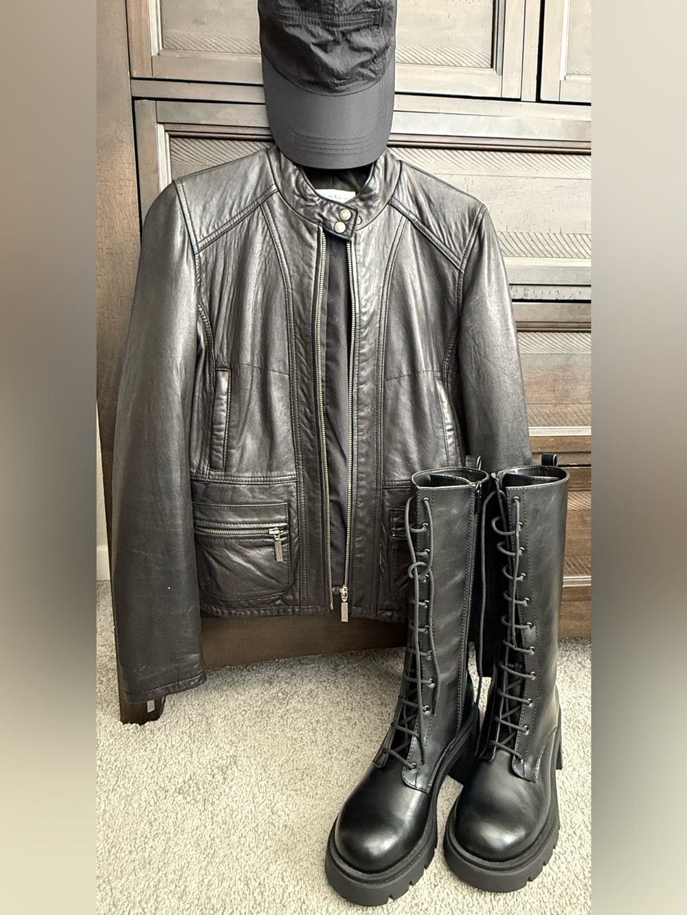 Calvin Klein Black Leather jacket